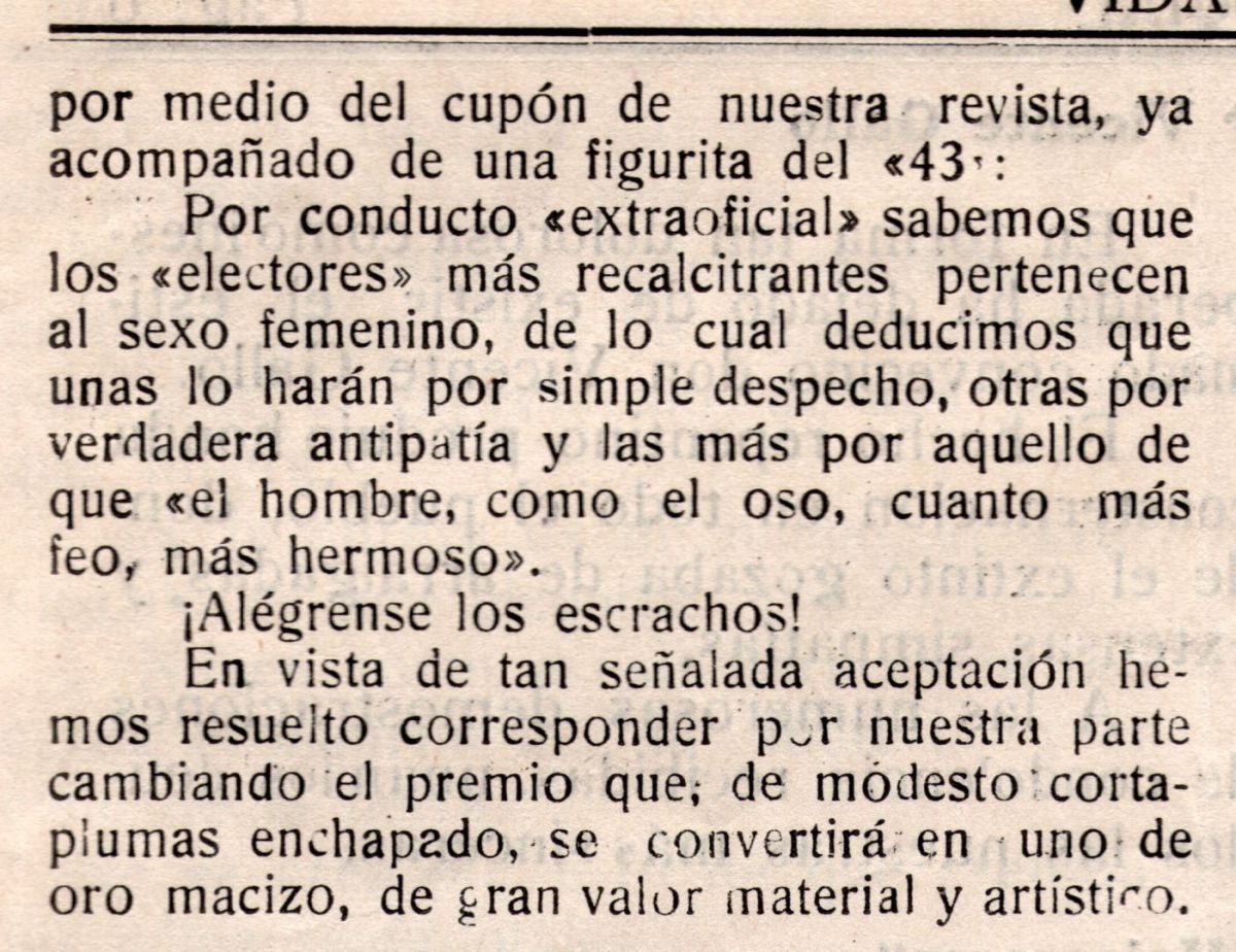 Concurso de Feos en Pringles del año 1919