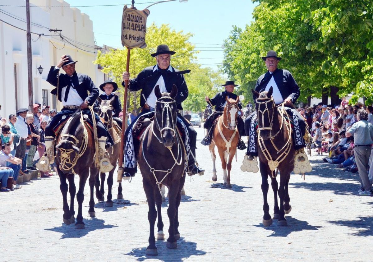 Gran lucimiento de jinetes y emprendados en el desfile gaucho