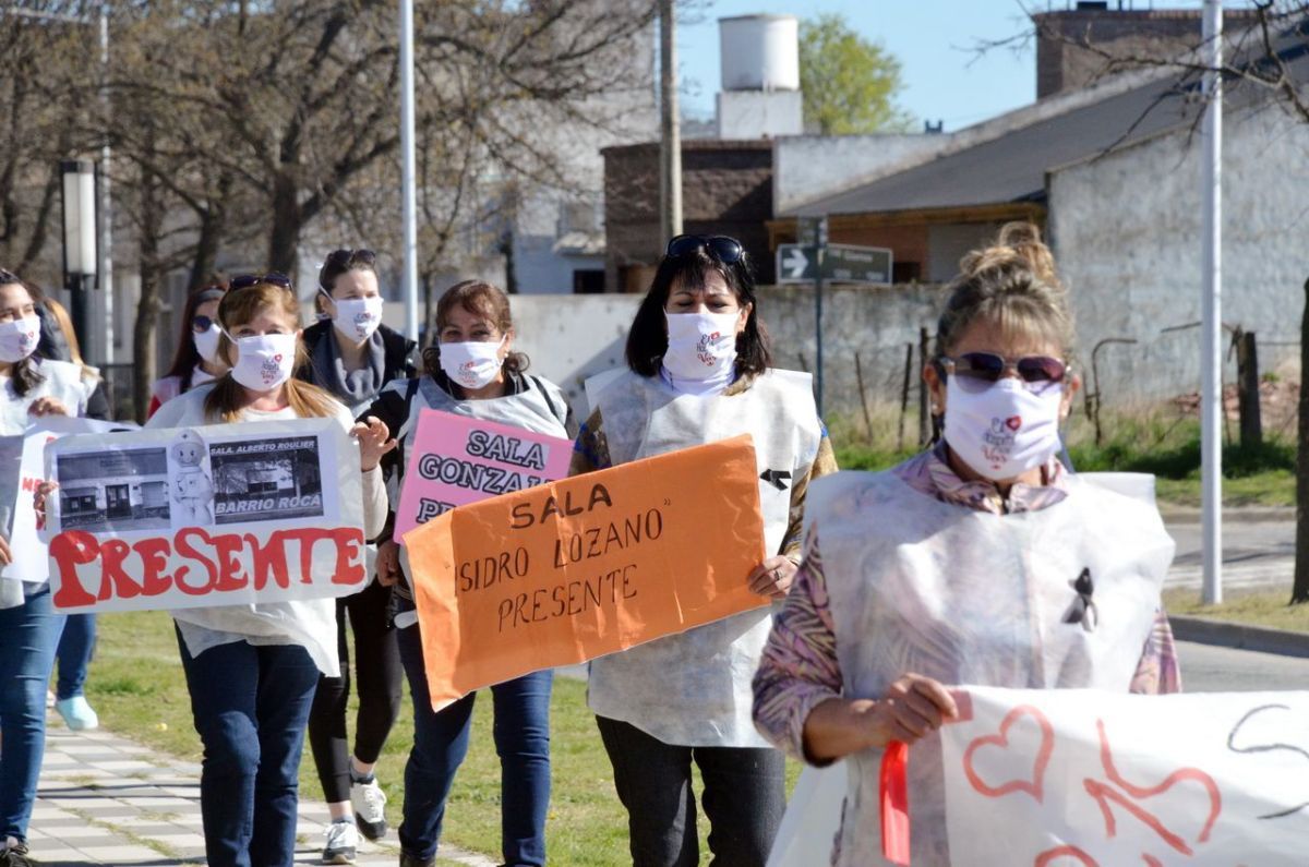 Matzkin recibió al personal de  salud luego de la marcha pacífica