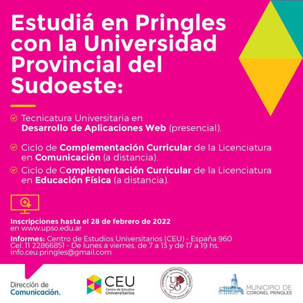 Las nuevas carreras universitarias para estudiar en Coronel Pringles